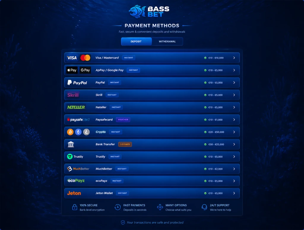 płatności bassbet casino pl